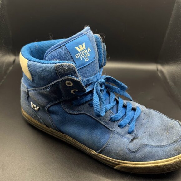 Supra Vaider Men’s Size 12 Blue High Top Skate Sneakers - Picture 1 of 2